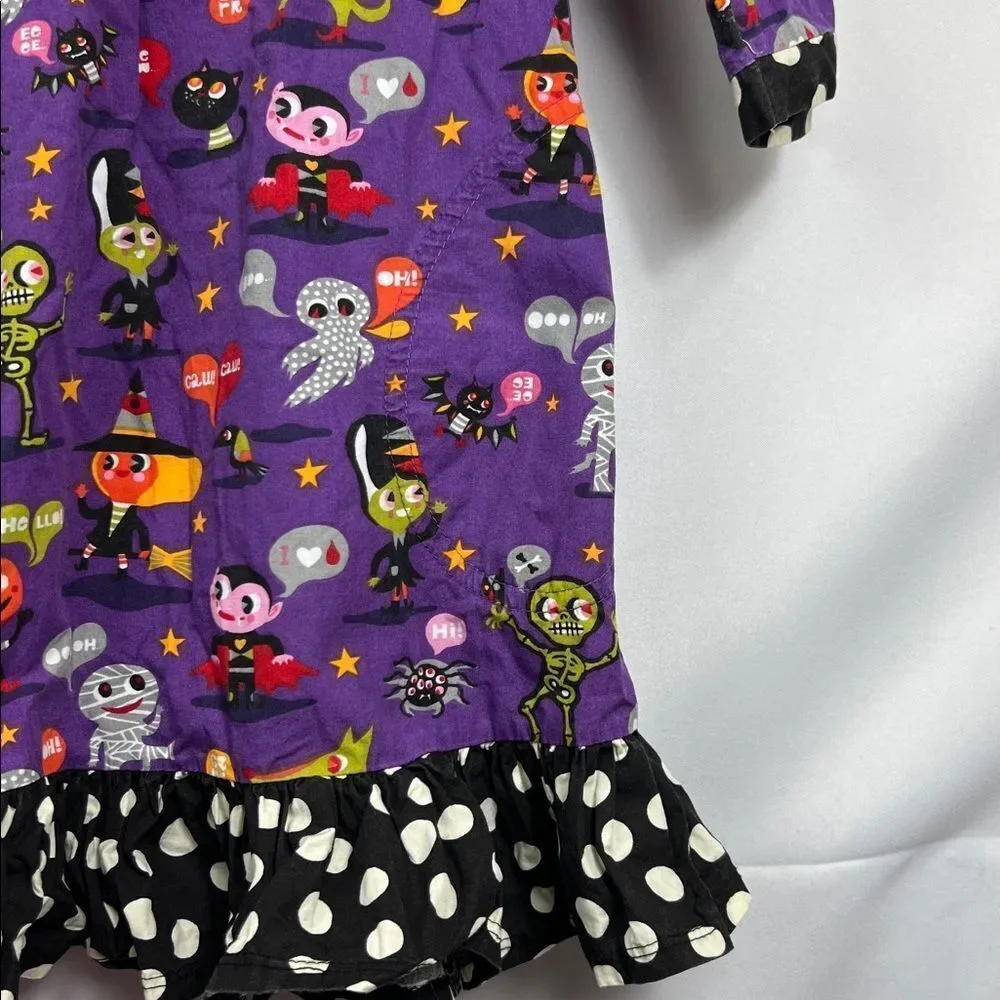 Jelly the Pug Monster Bash Jessica dress Halloween purple and black size 6